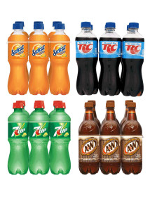 6 Pack - 16.9 Oz 7UP, RC Cola, A&W Rootbeer, Sunkist