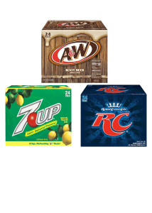 24 Pack - 12 Oz 7UP, RC Cola, A&W Rootbeer