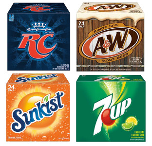 24 Pack - 12 OZ 7UP, A&W Rootbeer, Sunkist, or RC Cola