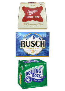 12 Pack - 12 Oz Miller Highlife, Busch or Rolling Rock