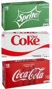 18 Pack - 12 Oz Coke, Sprite, Diet Coke