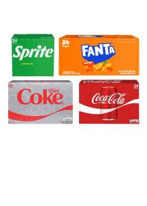 24 Pack - 12 Oz Coke, Sprite, Diet Coke, Fanta