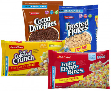 Malt O Meal Bag Cereal Fruity or Cocoa Dyno Bites, Frosted Flakes or Berry Colossal Crunch