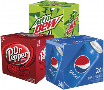24 Pack - 12 OZ Pepsi, Dr. Pepper, or Mountain Dew 